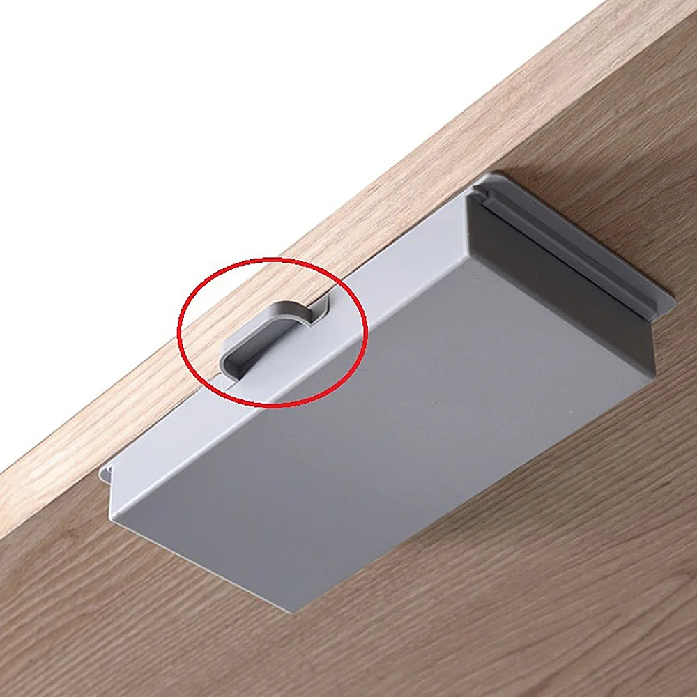 Caja de almacenamiento autoadhesiva debajo de la Mesa, organizador de maquillaje debajo del escritorio, cajón de almacenamiento, almacenamiento de papelería