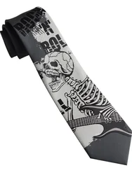 Punk Black Skull Tie Yuppie Y2k Vintage Cool Neck Ties For Boy Girl Rock Hip Hop Dress Up Necktie Accessories