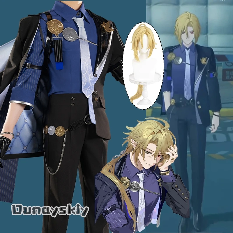 Zenless Zone Zero Mockingbird Hugo Косплей Костюм Мужской Блейзер Униформа Hugo Ролевой Парик Опора Костюмы Для Игры Аниме Вечеринка