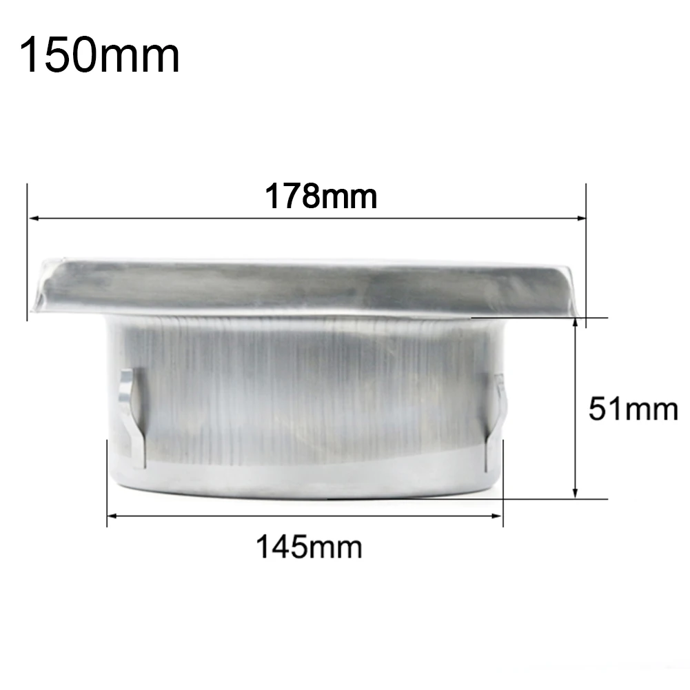 125/150mm Stainless =-=Steel Air Vent Duct Grill Wall Square =-=Tumble Air Outlet Dryer Extractor Ventilation Cover Fan Outlet