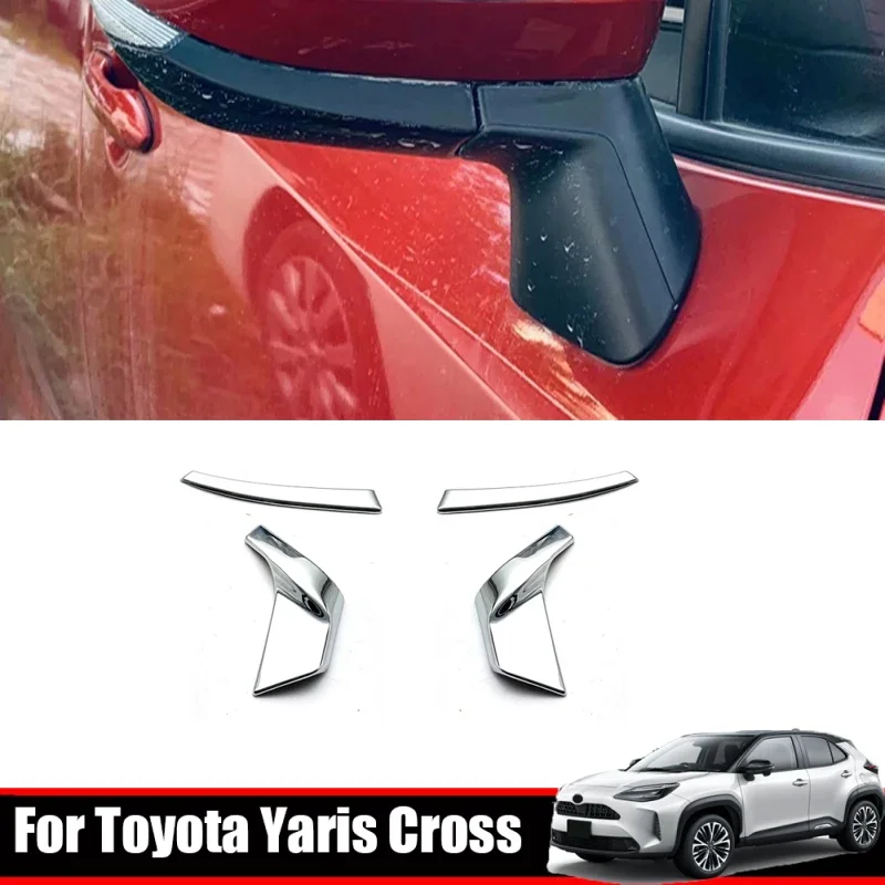 

Для Toyota Yaris cross 2020 2021 2022, хромированная крышка зеркала заднего вида из АБС-пластика, боковая дверь, зеркало заднего вида, аксессуары в полоску