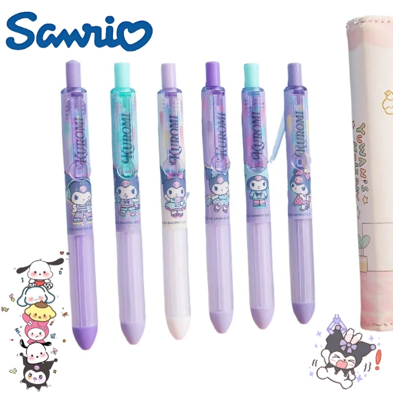 

Sanrio Kuromi Cartoon Cute Student Writing Press Pen Creative Kawaii Stationery Quick Drying Black Neutral Pen Gift Wholesale