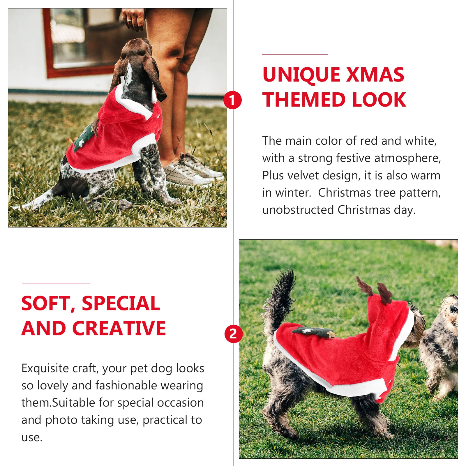 

1Pcs Christmas Style Pet Garment Xmas Cosplay Costume Soft Breathable Dog Cat Clothing Christmas Style Pet Clothing