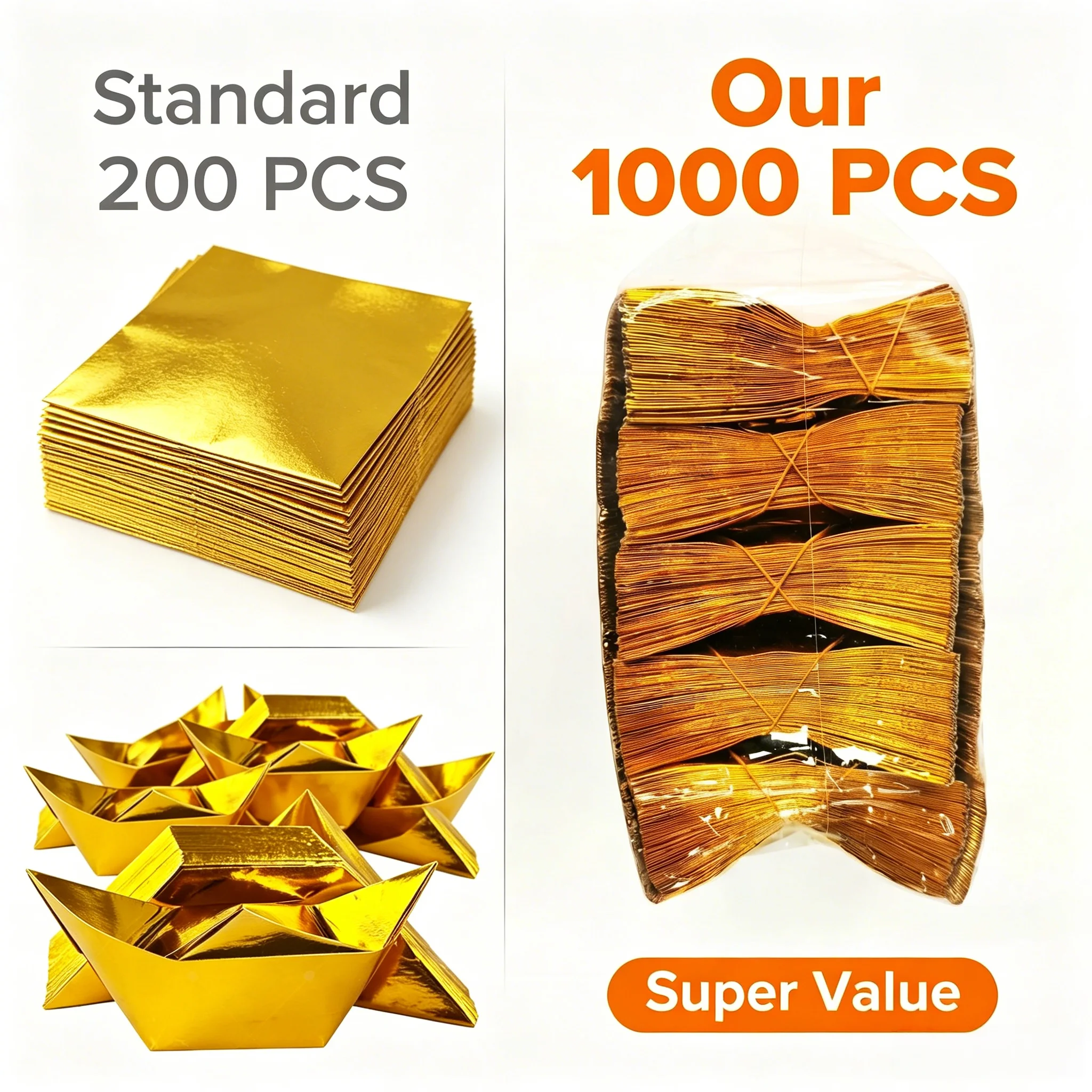 200 pièces chinois Joss papier argent Ancestor lingots d'or Semi fini feuille d'or papier pour la culte ancestrale cérémonie funéraire