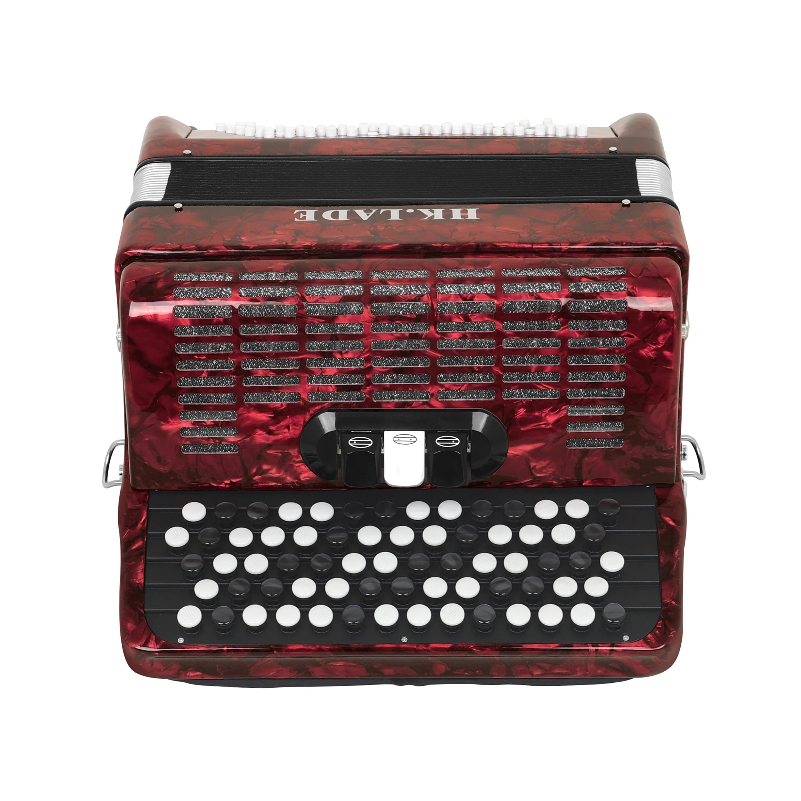 HK·LADE AH-120 Bayan Accordion 69 Keys 96 Bass 3 Keyboard Voice Changing Accordion Sheepskin Bellows Accordion with Storage