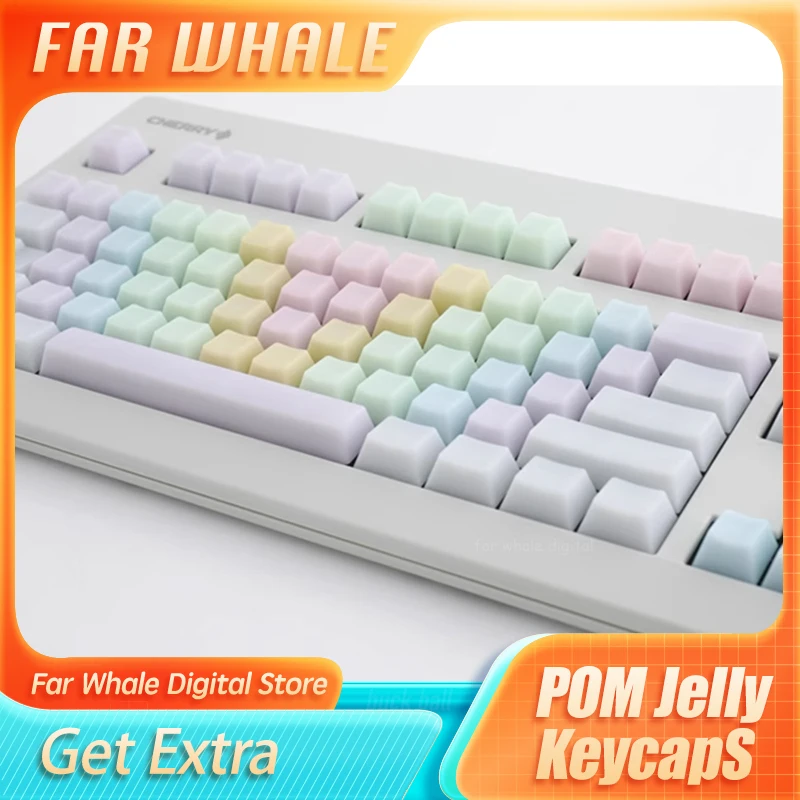 

Цветная Радуга Pom Jelly Keycap для механической клавиатуры Oem профиль 108 клавиш Набор с подсветкой поддержка клавиатуры аксессуар