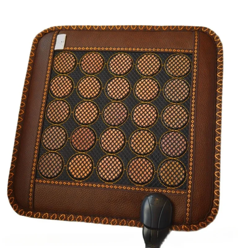 Red Bian Stone Heating Seat Cushion Electric Warmer Pad for Body Relaxation Wellness Health Care Therapy Mat