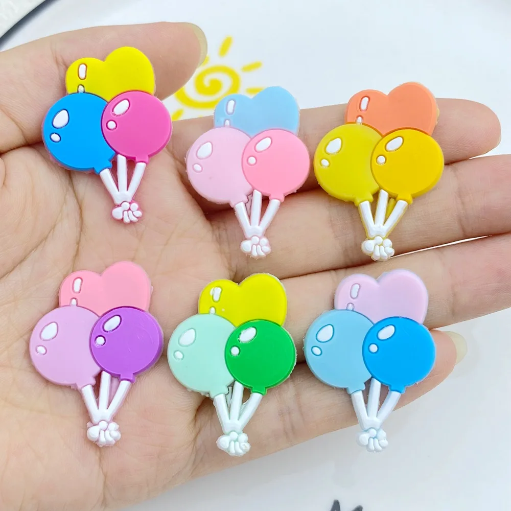 20pcs New Cute Cartoon Little Balloon Series PVC Flexible Glue Flat Back DIY Scrapbook Embellishment Phone Craft Decoration