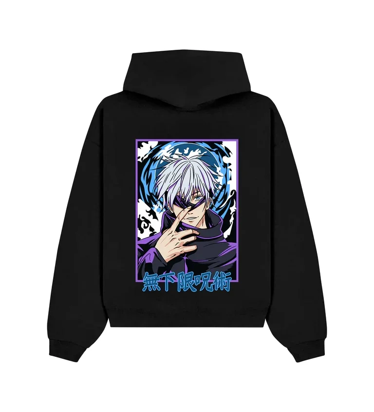 

Jujutsu Kaisen толстовка из чистого хлопка с принтом японского аниме для мужчин и женщин, толстовка большого размера для отдыха в стиле ретро Y2K, осенне-зимняя толстовка