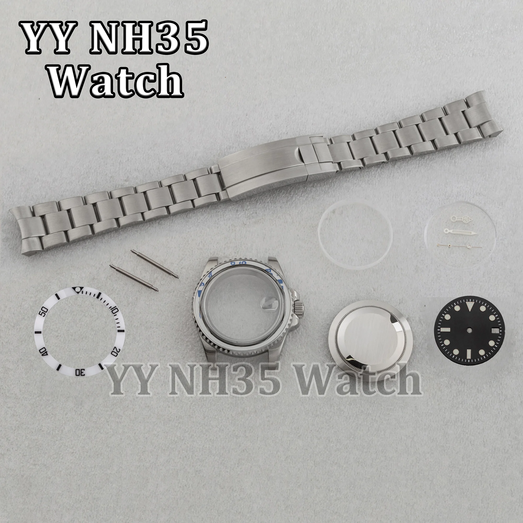 

Watch Case Oyster Strap Luminous Hands Dial fit NH35/NH36 Automatic Movement Watch Parts 40mm Case NH35 Case for SUB GMT Watches