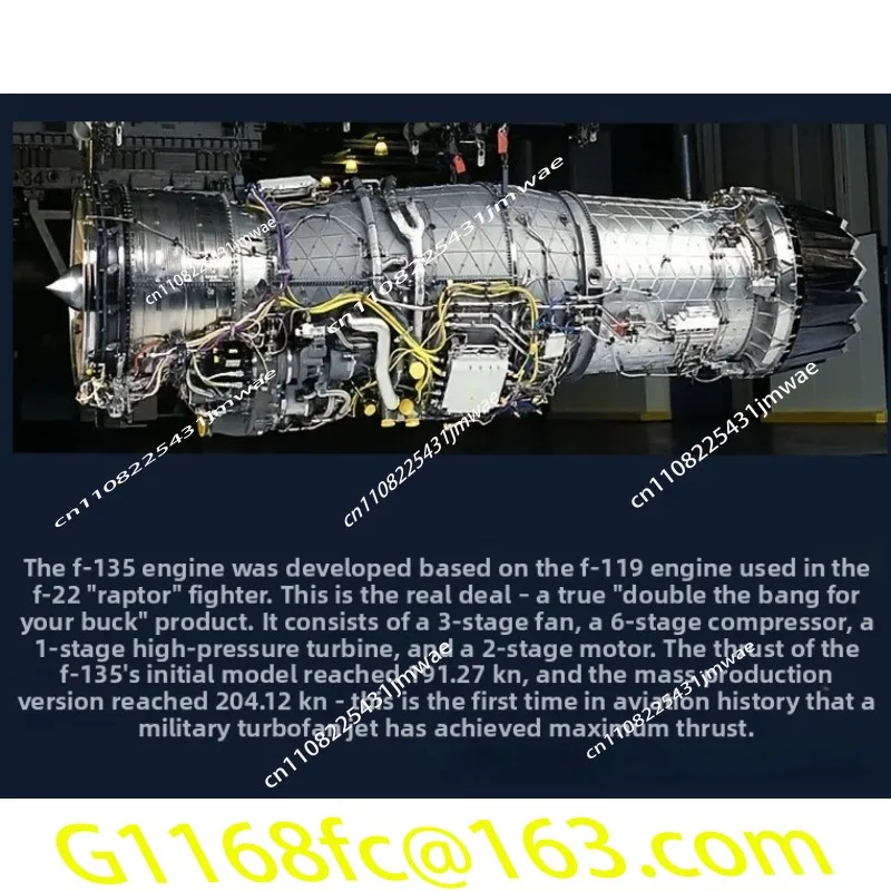 Metal Turbojet Small Bypass F35 Fighter Engine