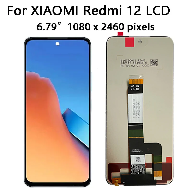 6.79\'\'for Xiaomi Redmi 12 LCD 23053RN02A Display Touch Screen Digitizer Assembly Redmi12 LCD Display Replacement Repair Parts