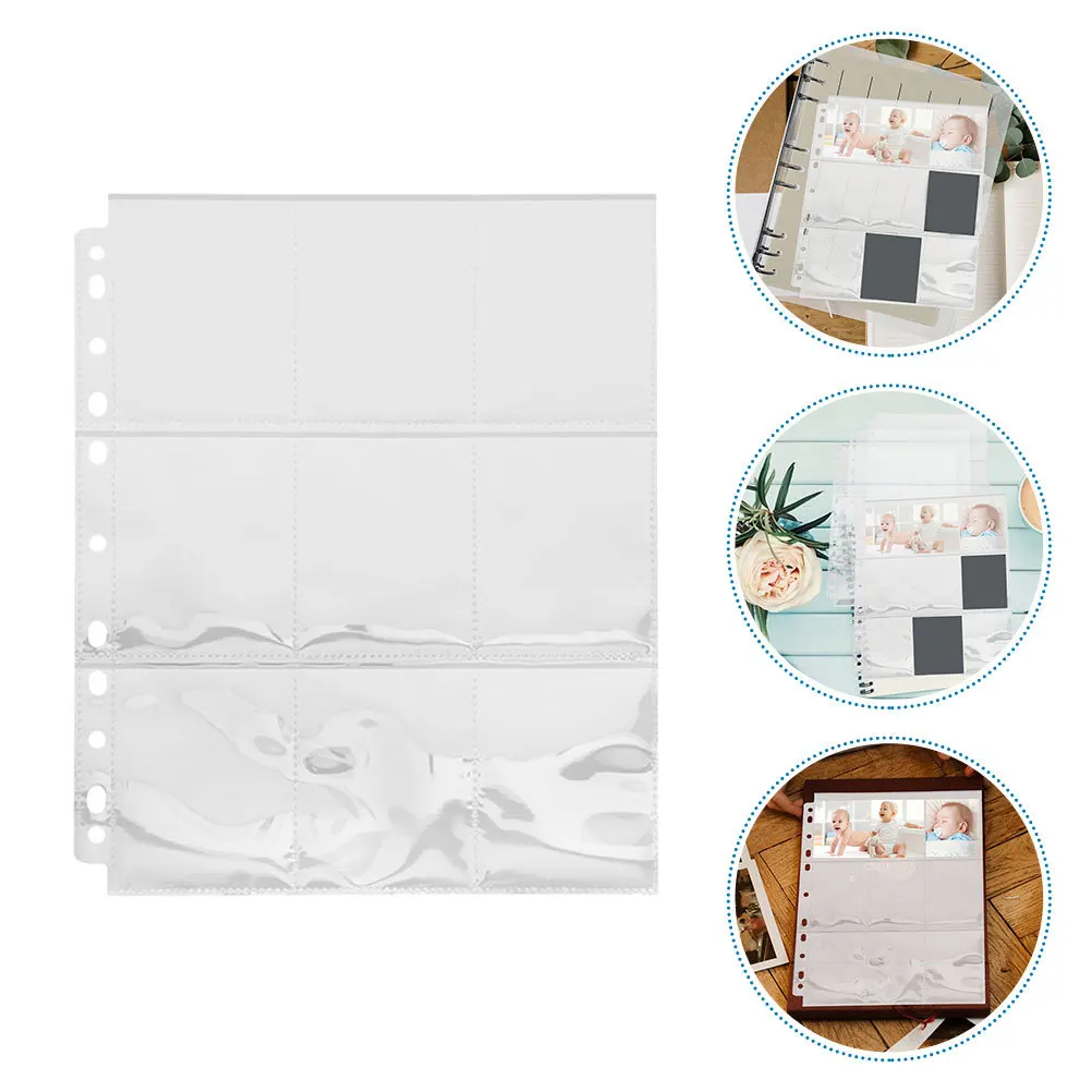 

50pcs 9 Grid Photo Card Sleeves Transparent Pp Top Loading For Stamp Baseball Game Cards Waterproof Binder Pages Storage Refill