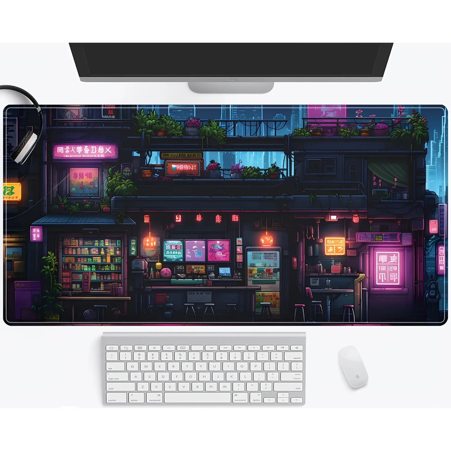 Modern City Gaming Mouse Pad Non-Slip Rubber Home Office Desk Accessories Mousepad Extended Pad Setup Desk Interior Gaming Mats
