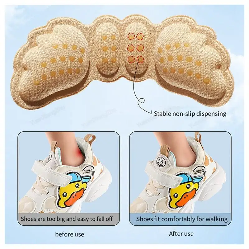 1Pair kids Shoes Cushion Shoe Pads for Child Stickers Inserts Adjustable Size Shoes Insoles Foot Pain Relievers Heel Protectors