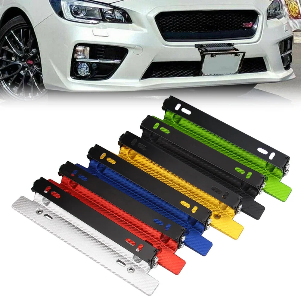 

Универсальный регулируемый узор из углеродного волокна, держатель рамки для гоночного номерного знака автомобиля, кронштейн для гоночного номерного знака, автоматический кронштейн