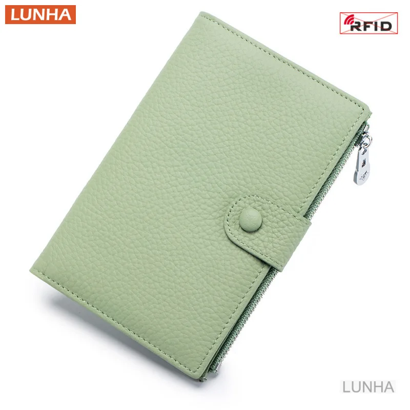 السيدات جلد طبيعي RFID جواز سفر الطائرة تذكرة غطاء المستندات المنظم حقيبة حامل بطاقة Sim المال النقدية المحفظة للنساء Unise