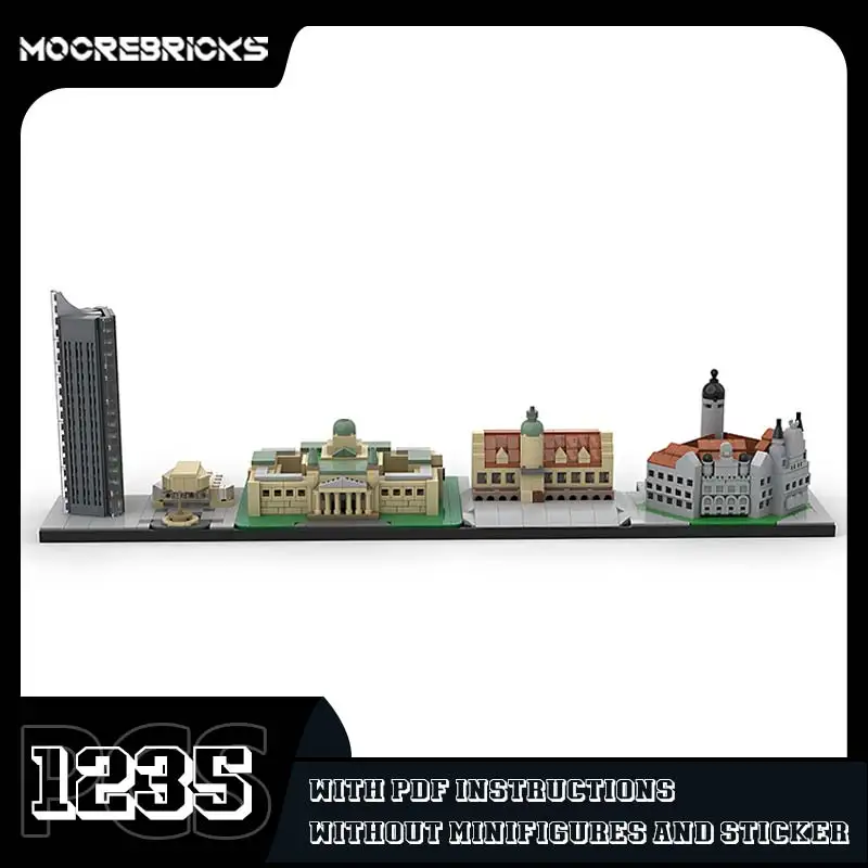 Blocos De Construção Criativos Para Crianças, Brinquedo De Tijolos, Torre Da Cidade, Street View, Modelo De Arquitetura, Puzzle Gift, MOC-68076, Sachet Skyline