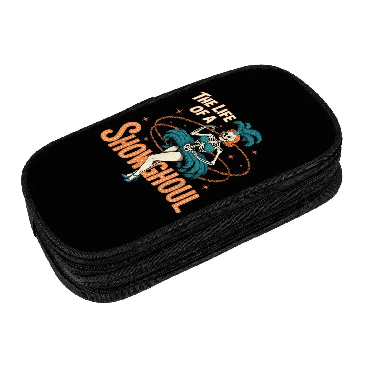 Show Skeleton Girl Pencil Case Back To School Pencil Cases Zipper Girls Boys Retro University Pencil Box Stationery Organizer