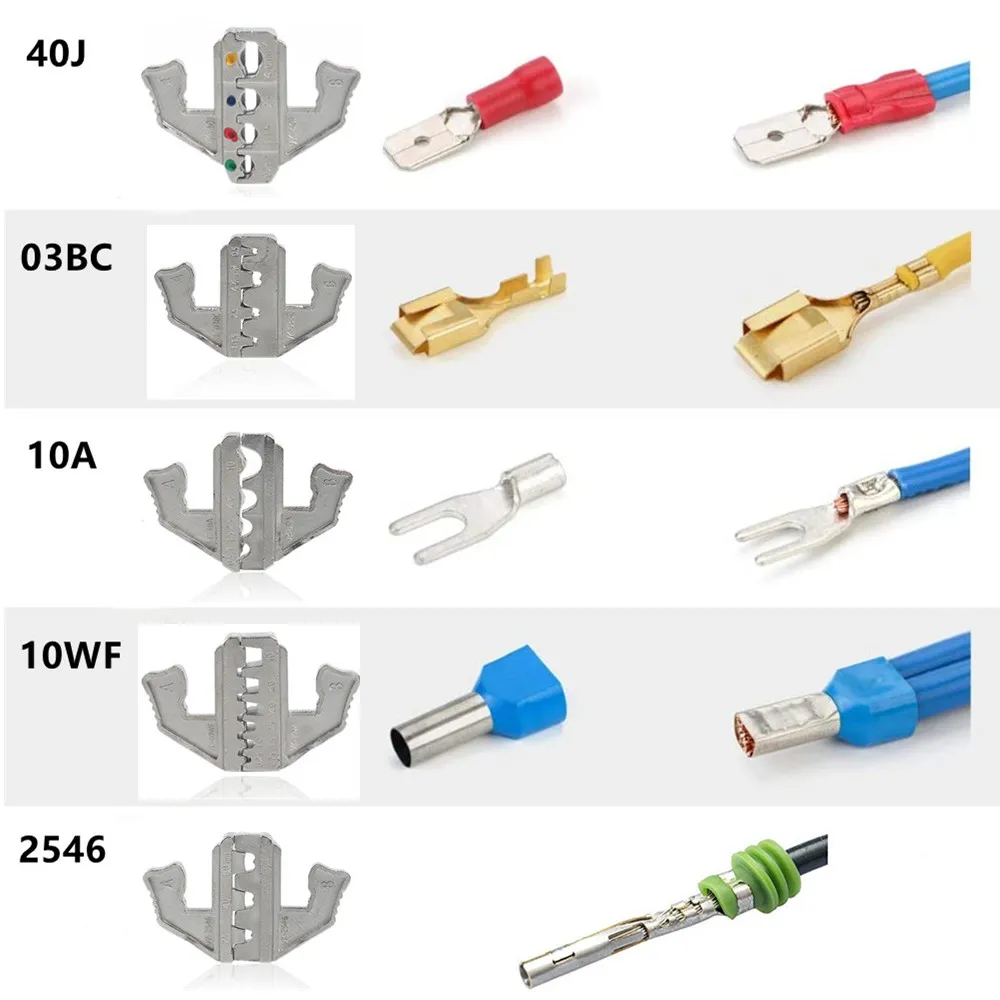 WOZOBUY 7PCS Crimping Tool Set Ratcheting Wire Crimper Pliers For Heat Shrink Non-Insulated Open Barrel Ferrule Connectors