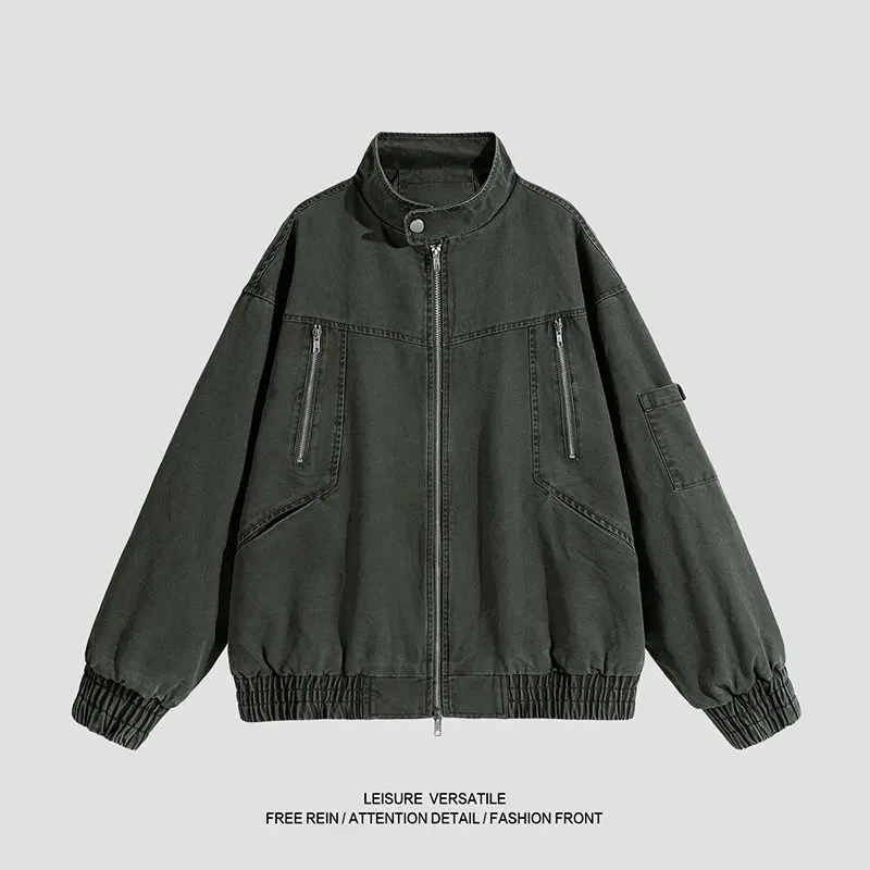 

2026 New American Cool Data Bae Jaet Removable Vintage Workwear Waed Rustic Sle Men's Long Sve Cotton Coat