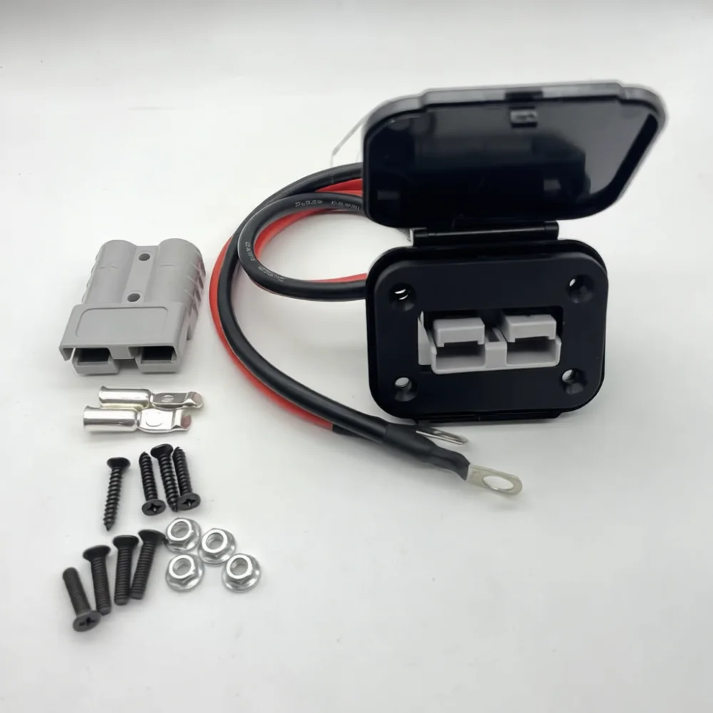 For Guwei Industrial Extension Cable Anderson Plug Connector Quick Mount Socket Base With Dust Cover Power Wire