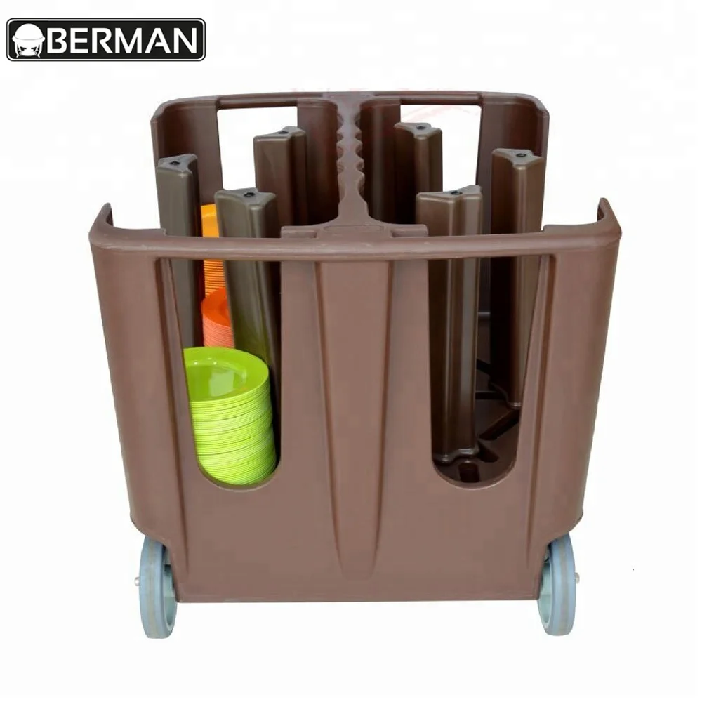 Carrito de Limpieza de Platos para Equipos de Catering, Carrito de Almacenamiento de Platos, Carrito de Servicio para Cocina