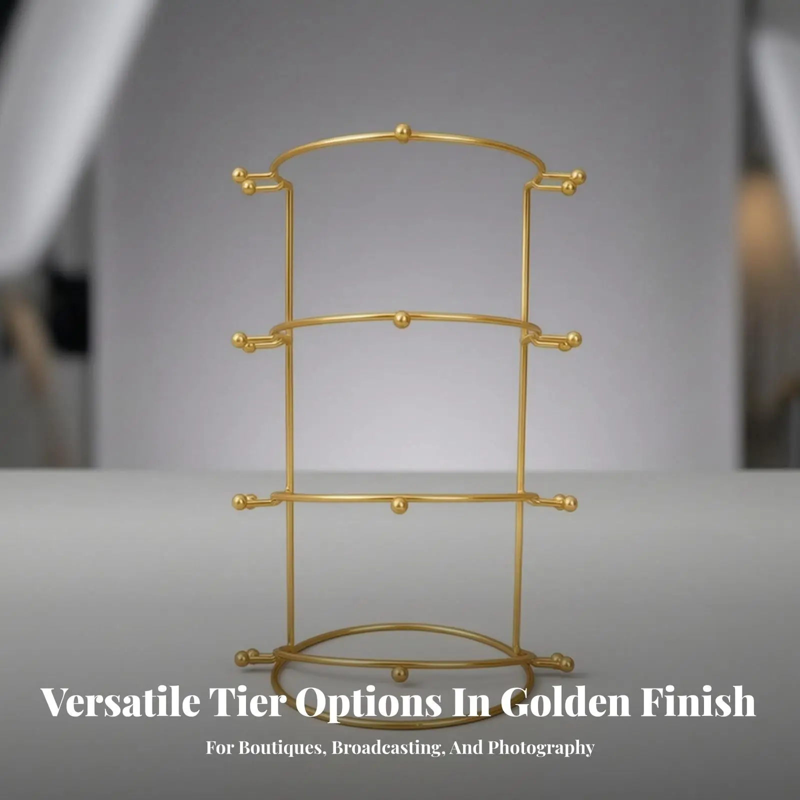 Elegant Metal Display Rack for Crown Tiara Holder Open Frame Jewelry Stand for Wedding Photography Table Display