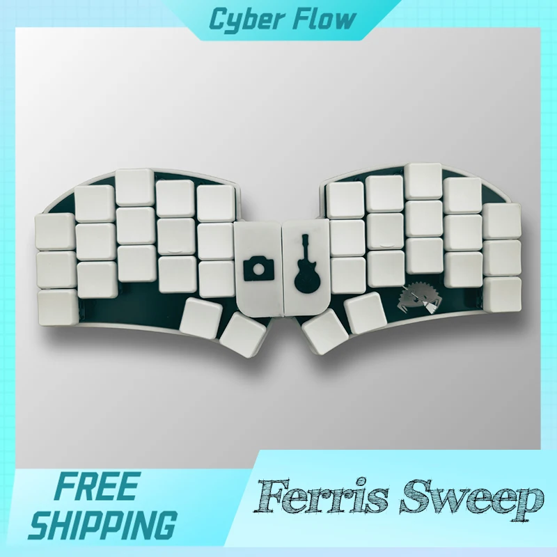 Ferris Sweep (Cradio) Split Keyboard 34key Dwarf Axis Three Mode Lightweight Hot Swap Customized Keyboard For Gamer Office Gifts