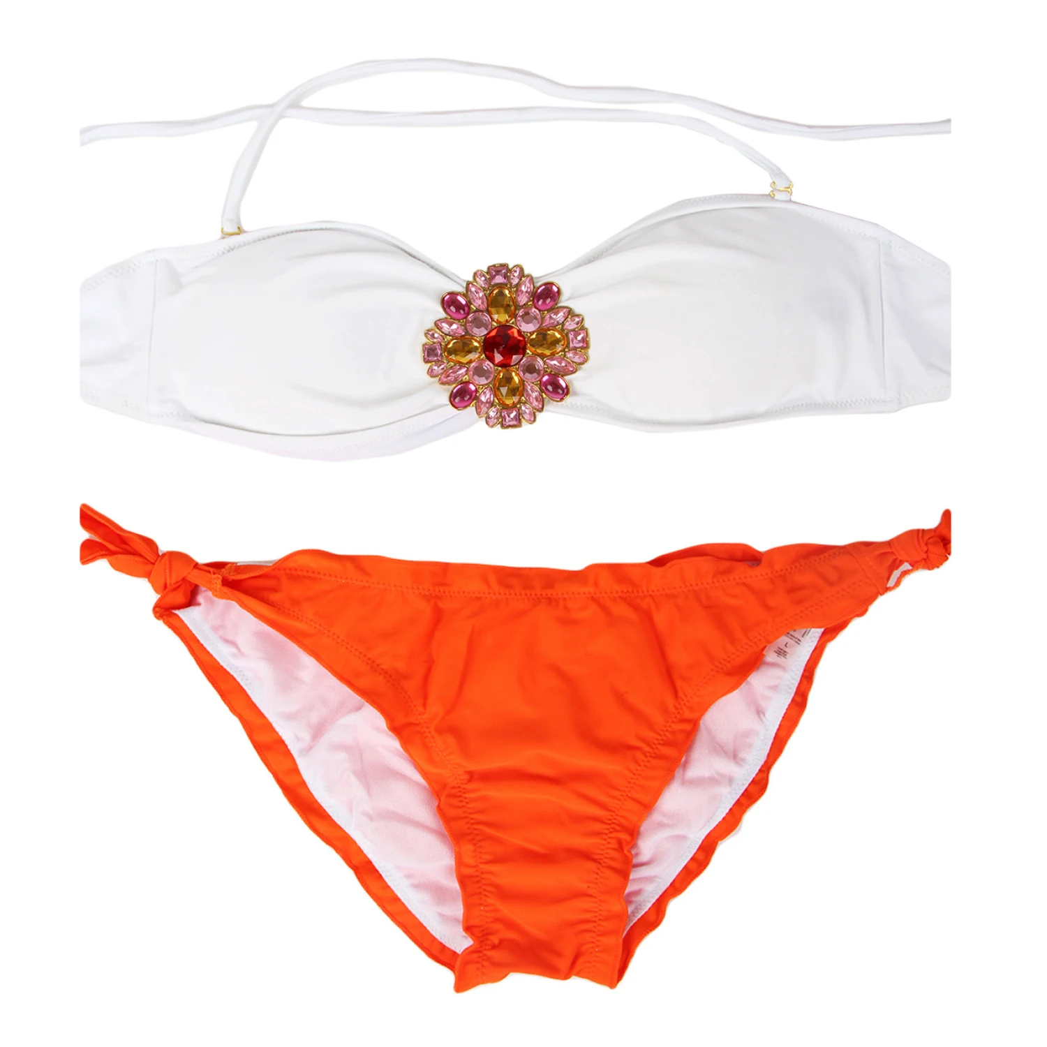 Women Sexy Strappy Bandage 2 Pieces Bikini Set Halter Triangle Solid Color Biquini Swimming Suit For Women Swimwear Beachwear