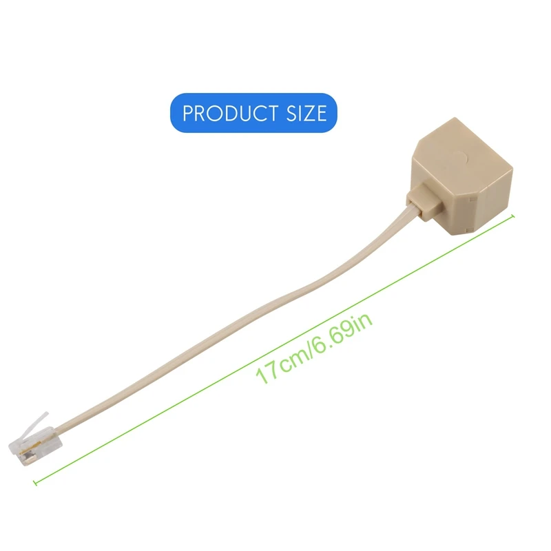 Adaptador Divisor Telefone, Filtro Jack, Linha Masculina, Duplo RJ11, Telefone 3X