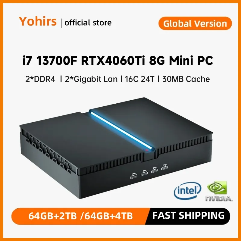 

Игровой компьютер Yohirs 13-го поколения i7 13700F i9 13900F NVIDIA RTX 4070 12G RTX4060Ti 2 * DDR5 2 * LAN Win11 4 * 4K Дисплей