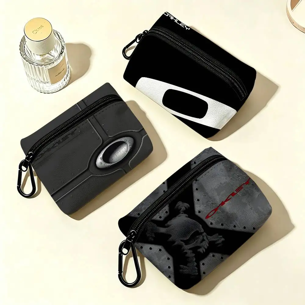 O-Oakleys logo Wear-resistant Oxford Cloth Coin Purse Portable Backpack Hanging Card Storage Bag