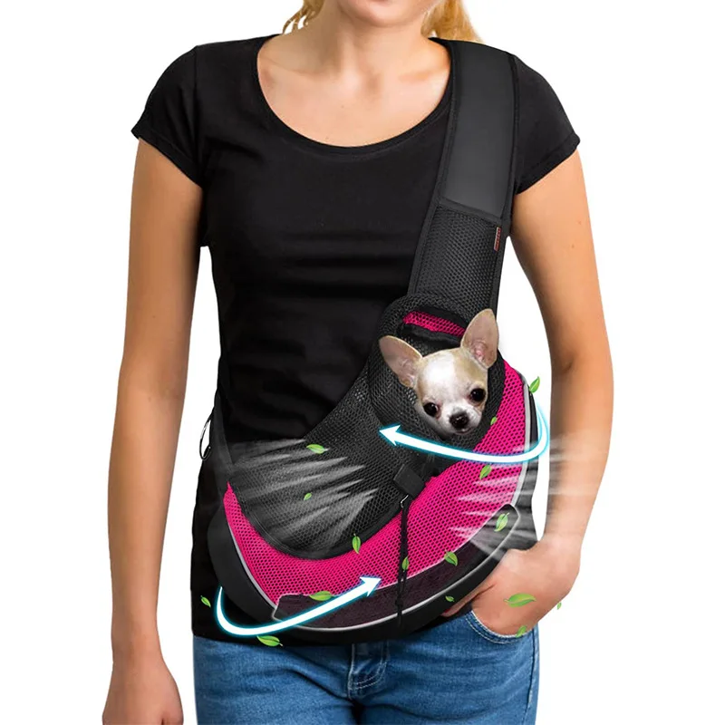 

Pet Small Dog Sling Carrier Breathable Mesh Travel Safe Sling Bag Carrier for Dogs Cats Carrier Bag Outdoor Pet Supplies