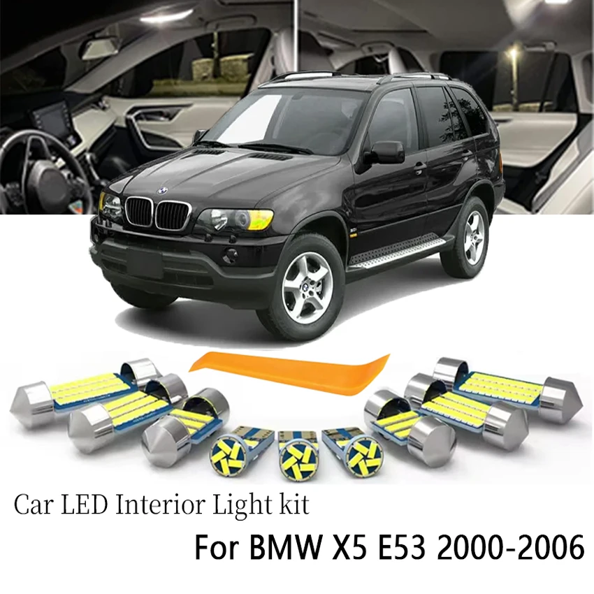 15Pcs For BMW X5 E53 2000 2001 2002 2003 2004 2005 2006 LED Interior Light Bulb Kit Trunk License Plate Lamp Car Accessories
