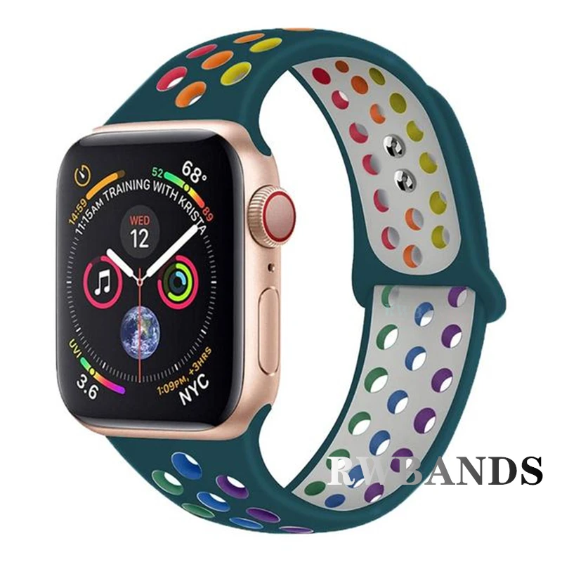 Sport Strap for Apple Watch Band 46mm 44mm 40mm 42-38-41mm 45mm Breathable Bracelet iWatch Series 10 9 8 7 6 SE 5 3 Ultra 2 49mm