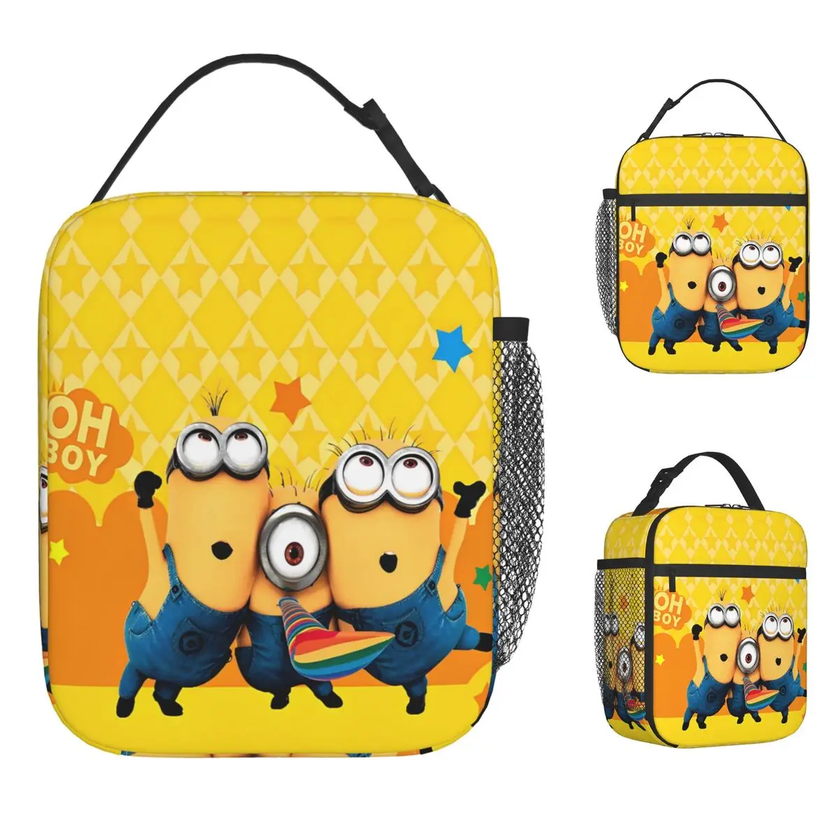 

M-Minions Insulated Lunch Bags Large Cartoon Comedy Meal Container Thermal Bag Tote Lunch Box Office Outdoor Girl Boy