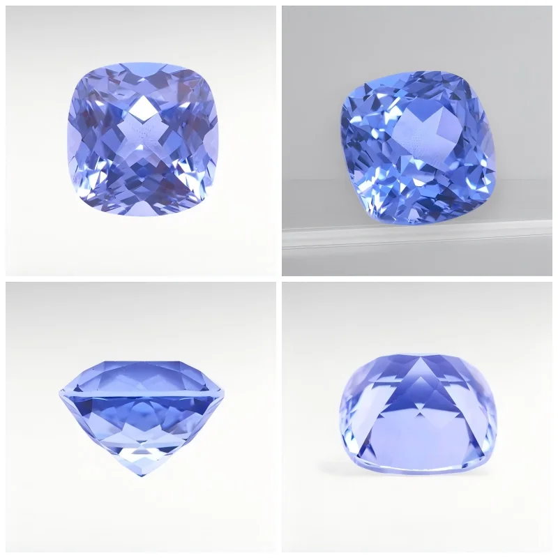 Lab Grown Sapphire Cushion Shape cornflower Color for Charms jewelry making DIY Ring Necklace Earrings Main Material Certificate
