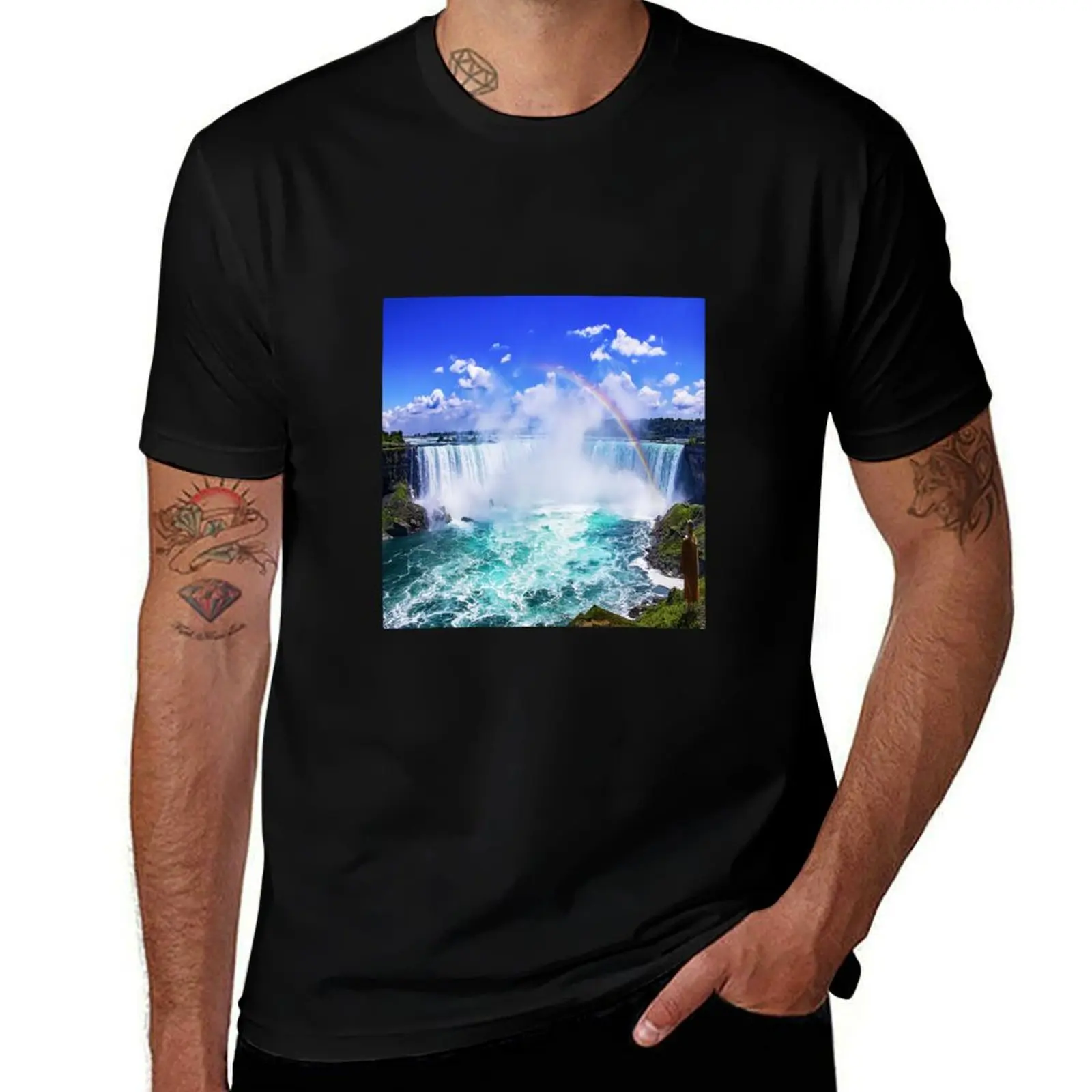 

Beautiful Niagara Falls Ontario Canada landscape T-Shirt heavyweights anime tshirt plain black t shirts men