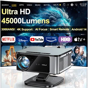 2026 HORLAT 45000 Lumens 4K Ultra HD Projector TOF Focus Android 14 WiFi
