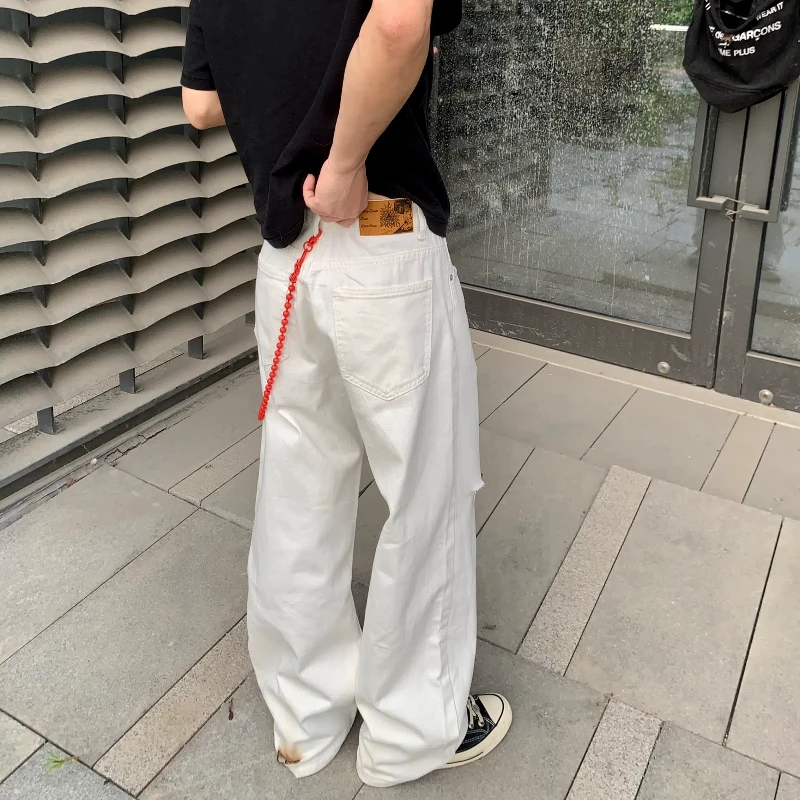 High Street Casual Vintage Destroy Baggy Pants Man Y2k High Quality Jeans Mens Designer Clothes Men Trouser