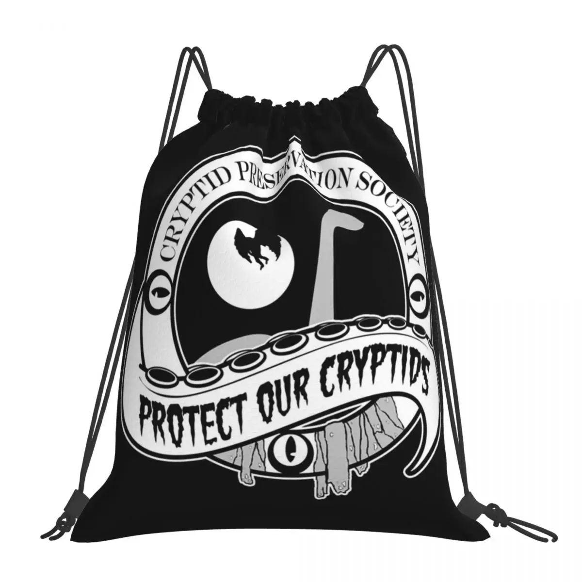 Cryptid Preservation Society Backpacks Drawstring Bags Drawstring Bundle Pocket Sports Bag Book Bags For Man Woman Students