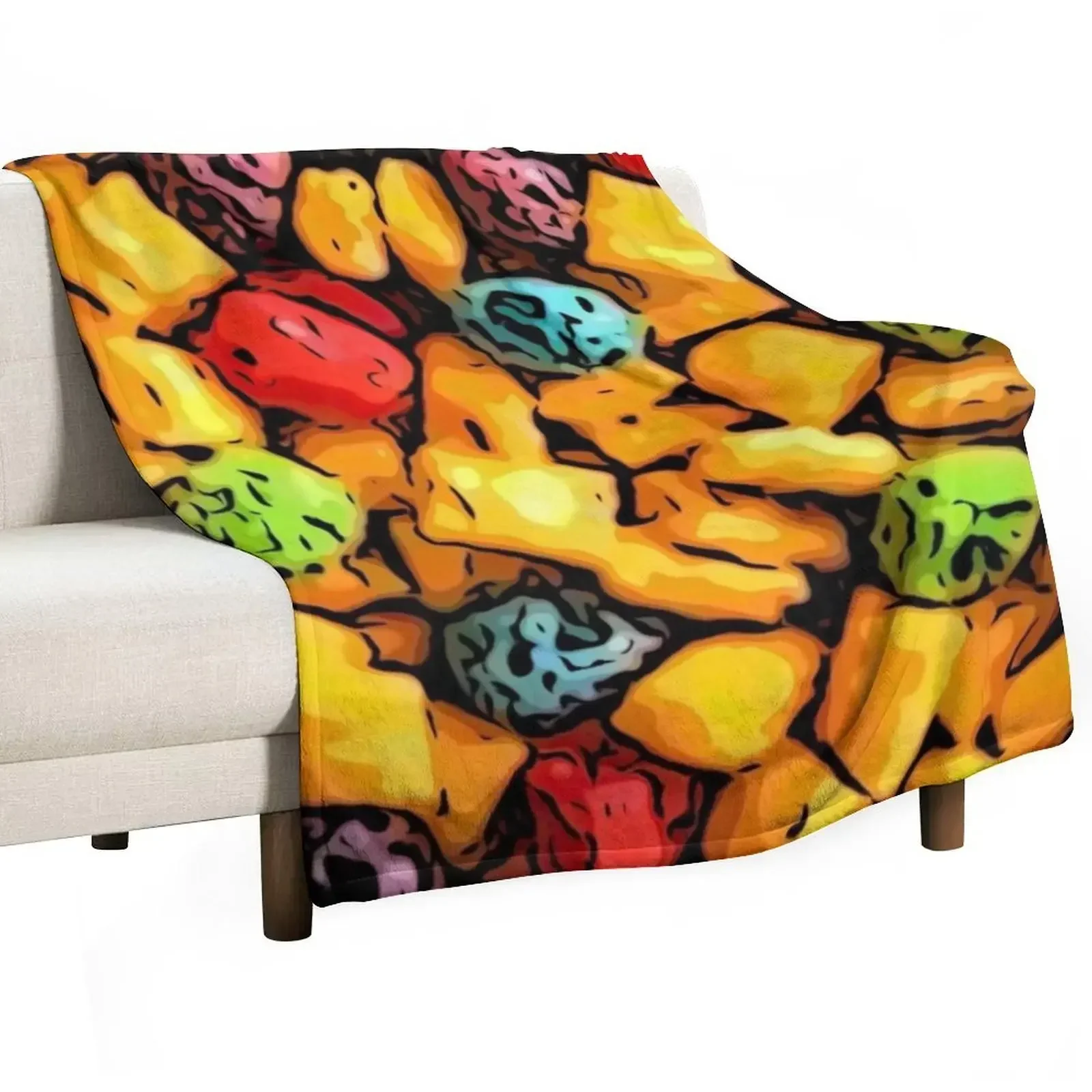 Captain's Crunch Cereal Pattern Throw Blanket Giant Sofa manga Blankets