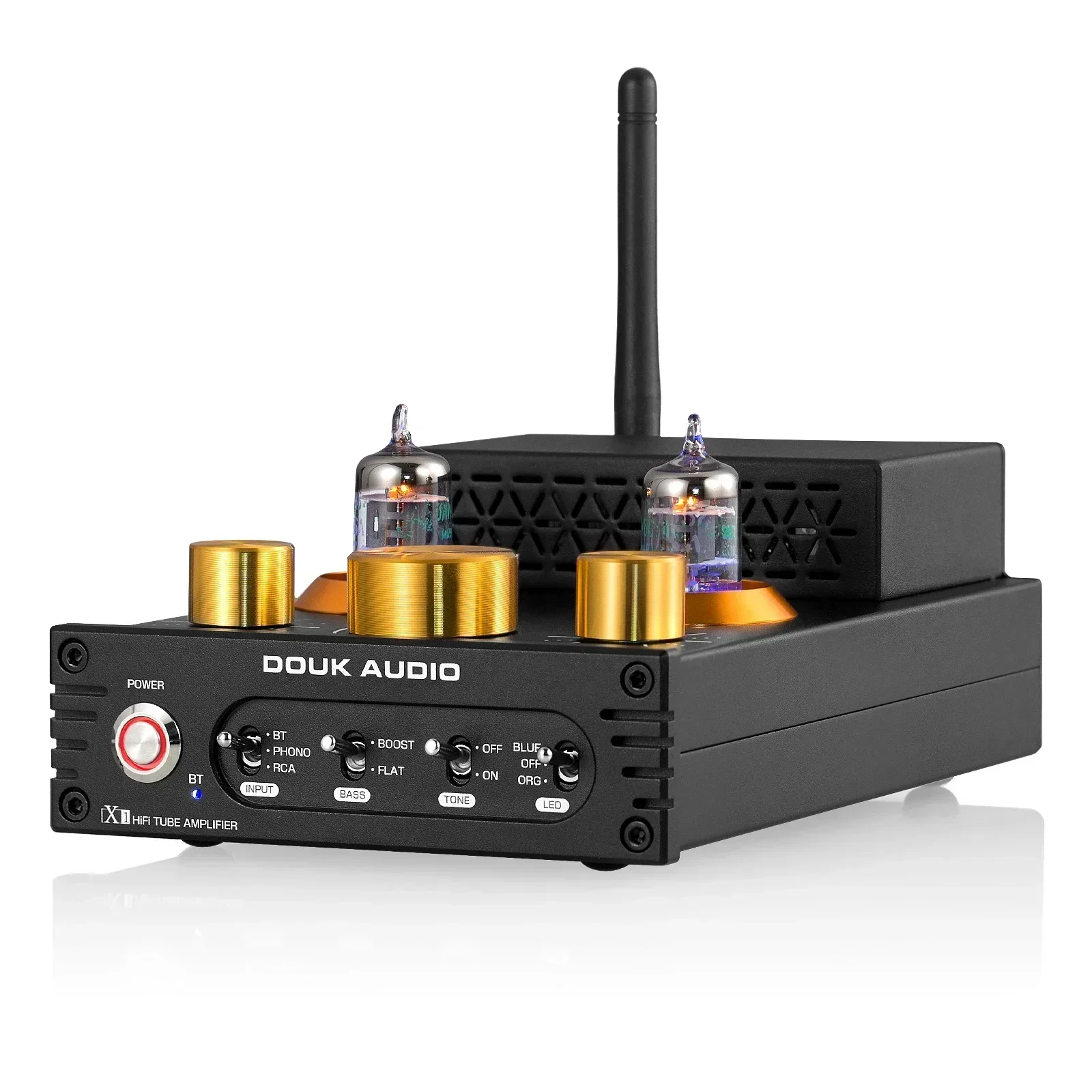 Douk Audio X1 HiFi Wzmacniacz Lampowy Bluetooth 5.0 Odbiornik Lampowy MM Phono Gramofonowy Wzmacniacz Audio Stereo Domowy Biurkowy 160Wx2 — zdjęcie produktu 7