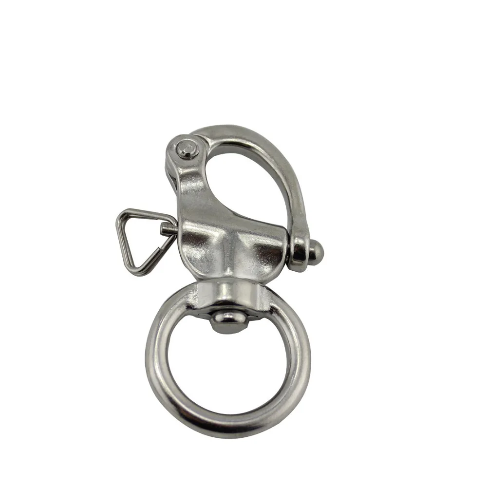 Stainless Steel 316 Snap Shackle 65mm 76mm Marine Stainless Steel Quick Release Snap Shackle Under Load For Bracelets