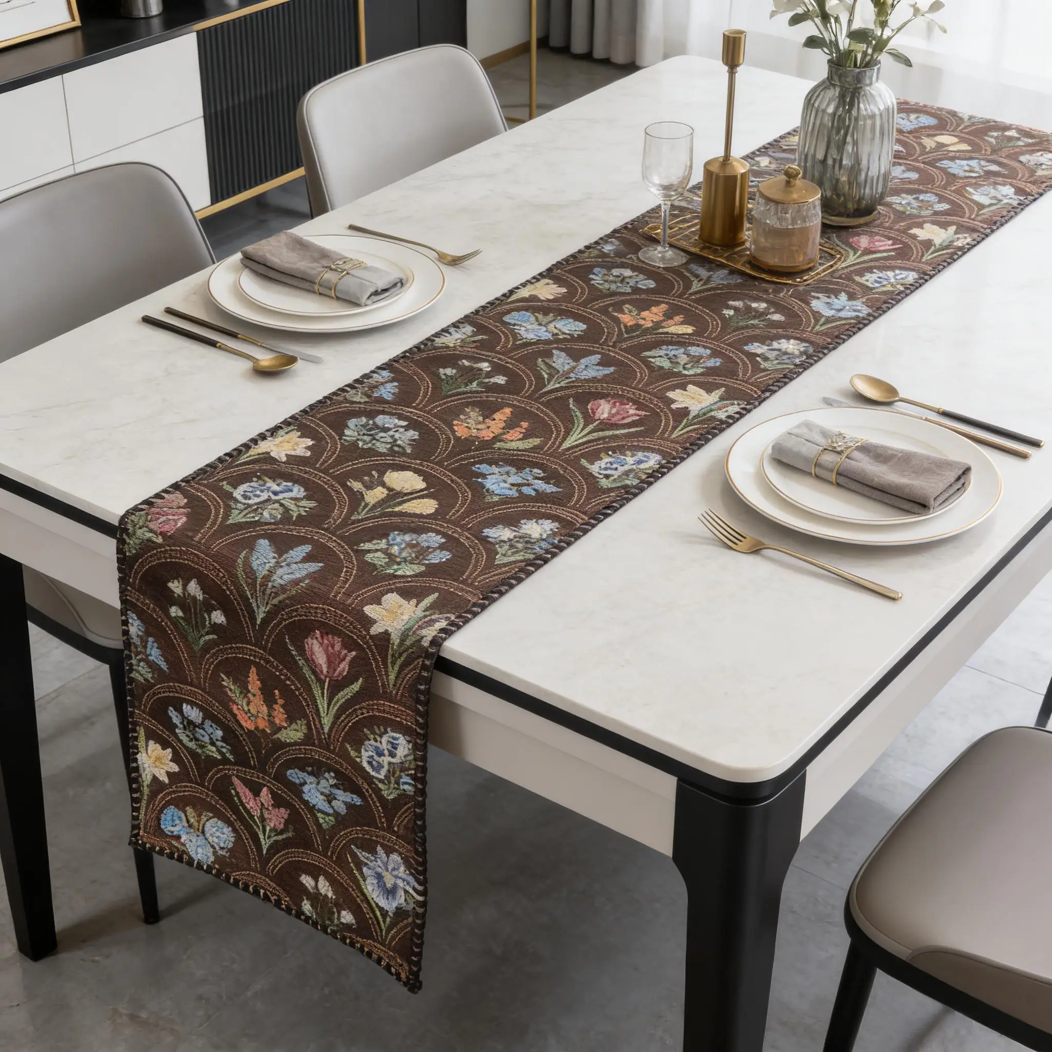 

Table Runner Cotton Table Runner Nordic Design, Linen Table Runner for Dining Table, TV Cabinet and Center Table Household Decor