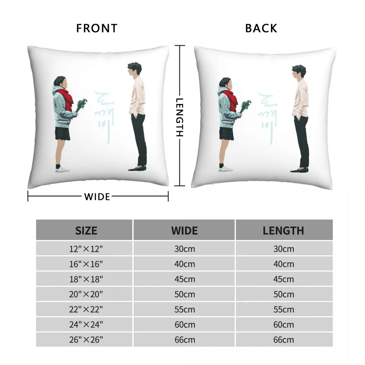 Goblin Kdrama Square Pillowcase Polyester Linen Velvet Creative Zip Decor Pillow Case Car Cushion Cover 45x45