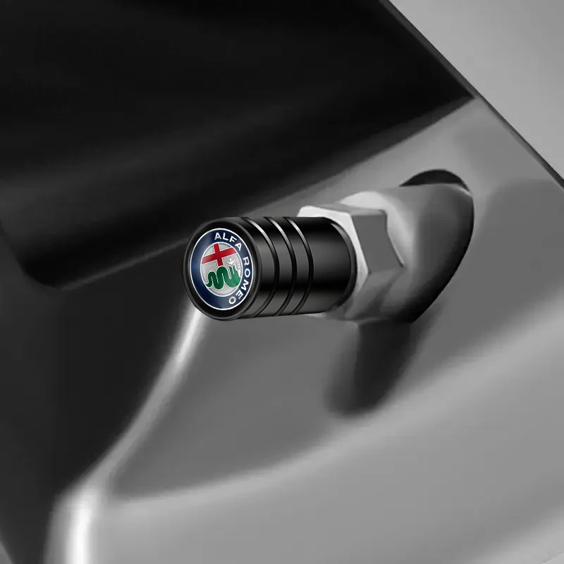 4 Uds. Tapas de válvulas de neumático con logo de coche, accesorios para Alfa Romeo 4C 159 Spider Giulia Giulietta 156 Tonale Mito Stelvio GT 166