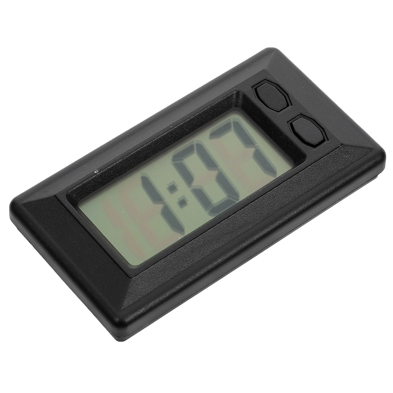 ساعة إلكترونية صغيرة للسيارة مع تصميم مدمج للتقويم لمكتب لوحة القيادة والمكتب المنزلي وشاشة رفيعة للغاية