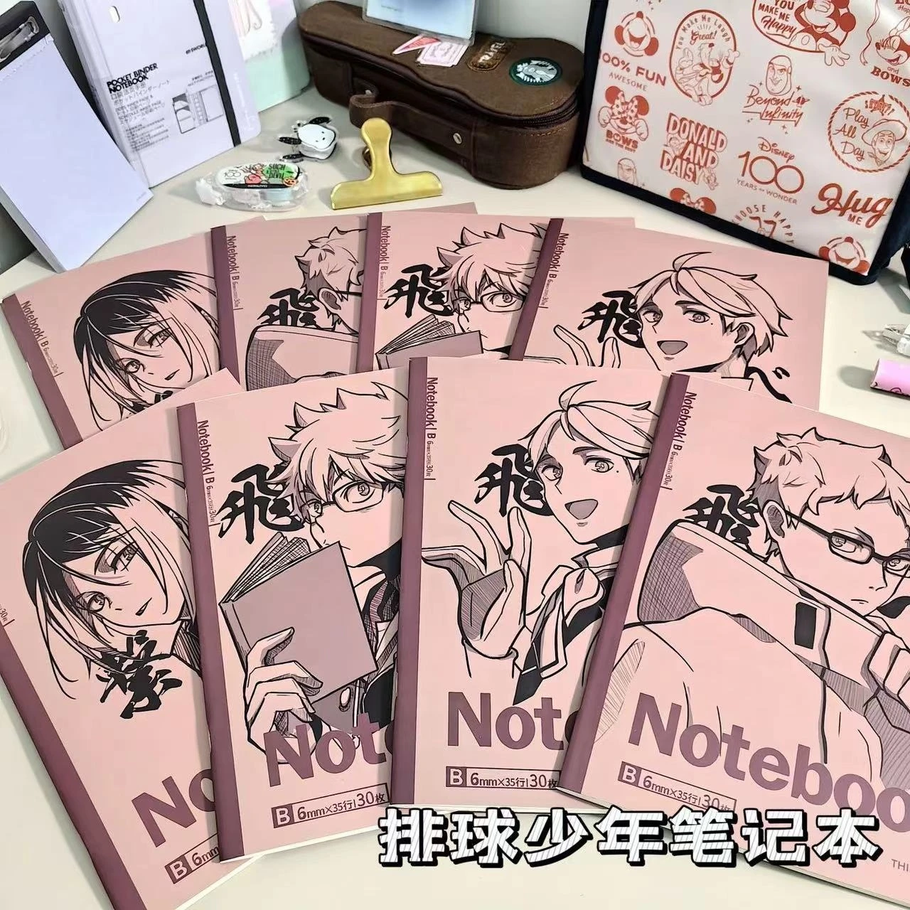 Anime Haikyuu!! Shoyo Hinata Kozume Kenma Kei Tsukishima Miya Atsumu Cosplay Notebook Lined Diary Student Workbook Delicacy